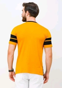 Mens Casual Round Neck T-shirt -191519746 - Yellow, L