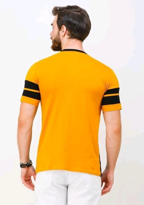 Mens Casual Round Neck T-shirt -191519746 - Yellow, XL