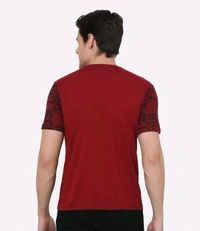 Mens Casual Round Neck T-shirt -18835810 - Red Oxide, L