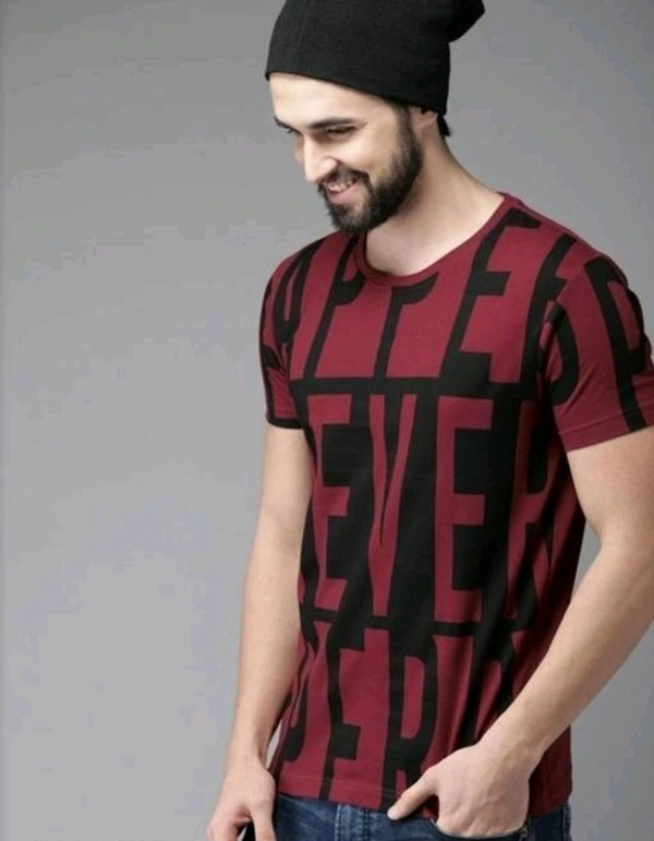 Mens Casual Round Neck T-shirt -65008225 - Thunderbird, L
