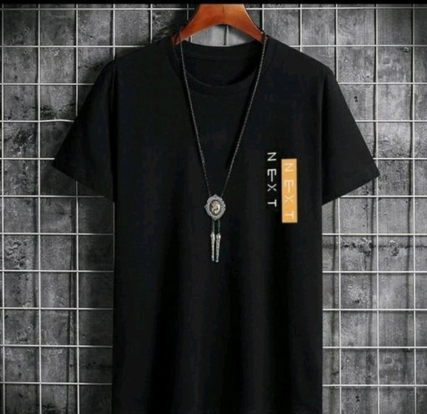 Mens Casual Round Neck T-shirt -10153156 - Black, XL