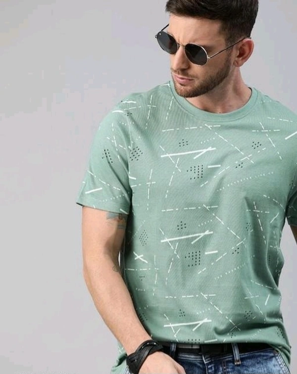 Mens Casual Round Neck T-shirt -51224074 - Snowy Mint, L