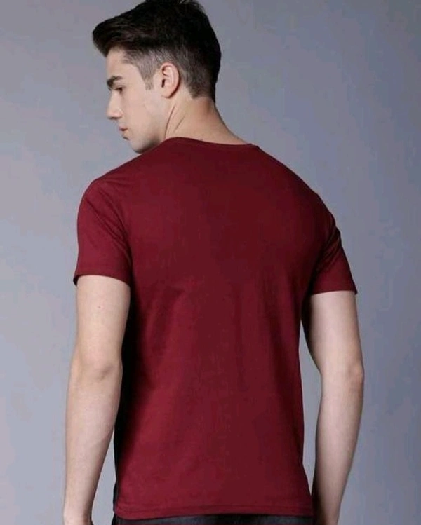 Mens Casual Round Neck T-shirt -304505739 - Red, L