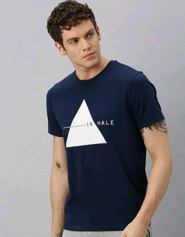 Mens Casual Round Neck T-shirt -87050912 - Ultramarine, XL