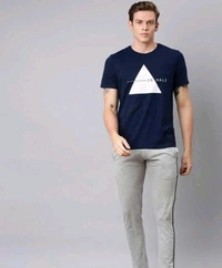 Mens Casual Round Neck T-shirt -87050912 - Ultramarine, XL