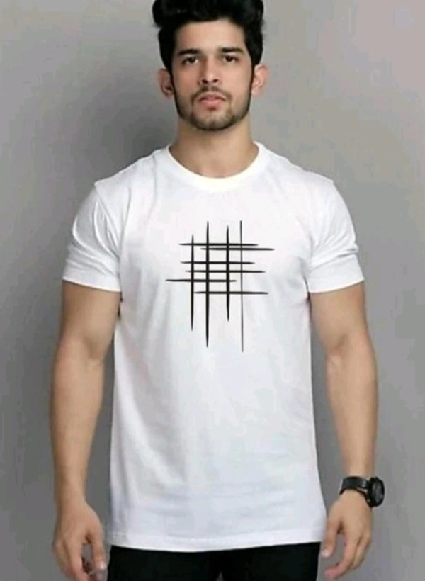 Mens Casual Round Neck T-shirt -87151519 - White, XL