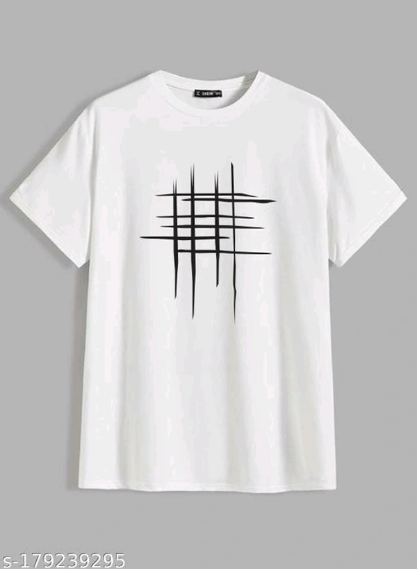 Mens Casual Round Neck T-shirt -87151519 - White, XL
