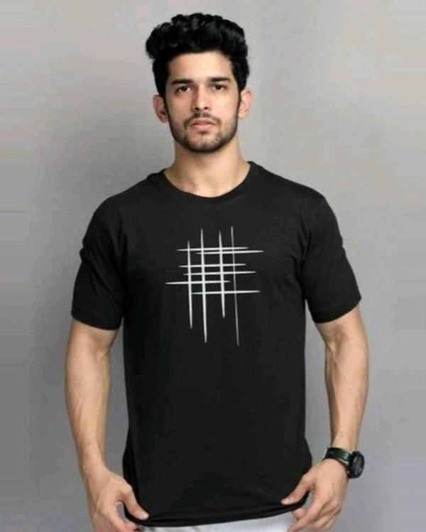Mens Casual Round Neck T-shirt -87151522 - Black, L