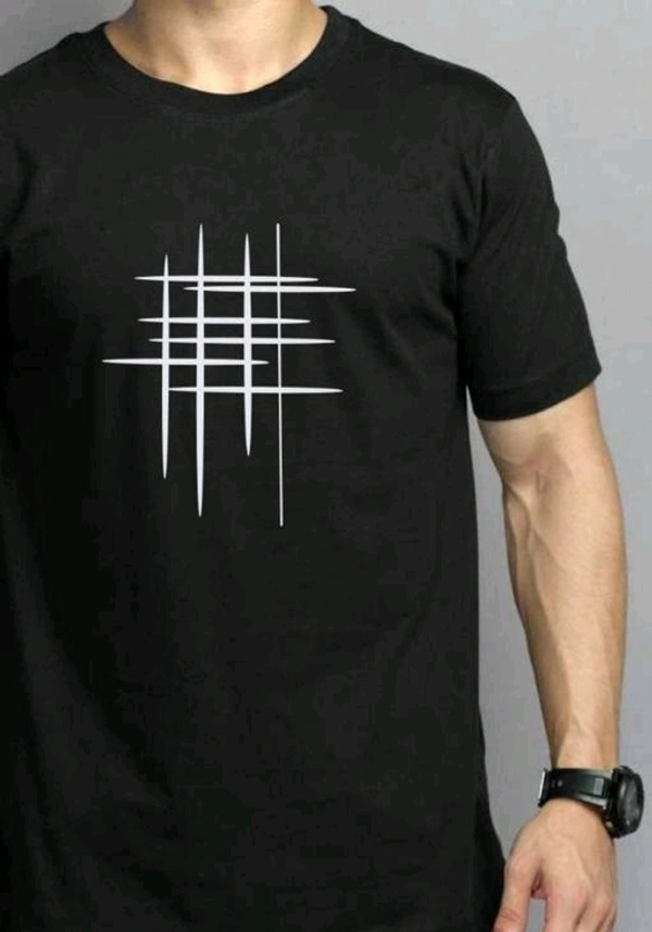 Mens Casual Round Neck T-shirt -87151522 - Black, M