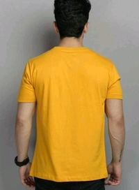 Mens Casual Round Neck T-shirt -87151523 - Gold, M