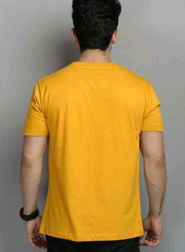 Mens Casual Round Neck T-shirt -87151523 - Gold, M