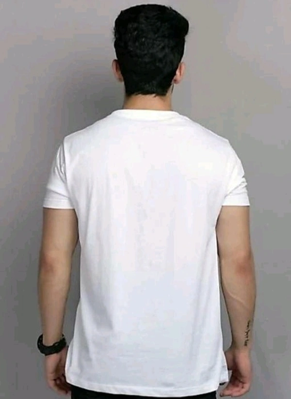 Mens Casual Round Neck T-shirt -87151519 - White, M