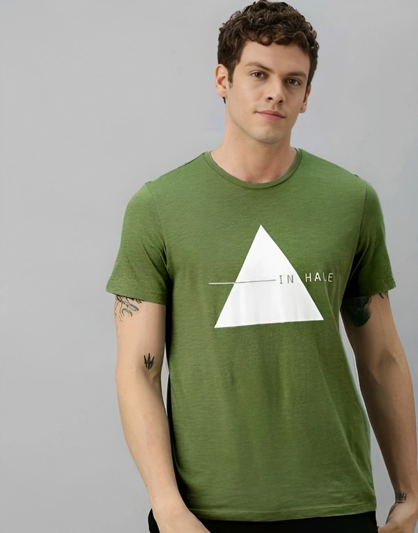Mens Casual Round Neck T-shirt -87050913 - Japanese Laurel, M