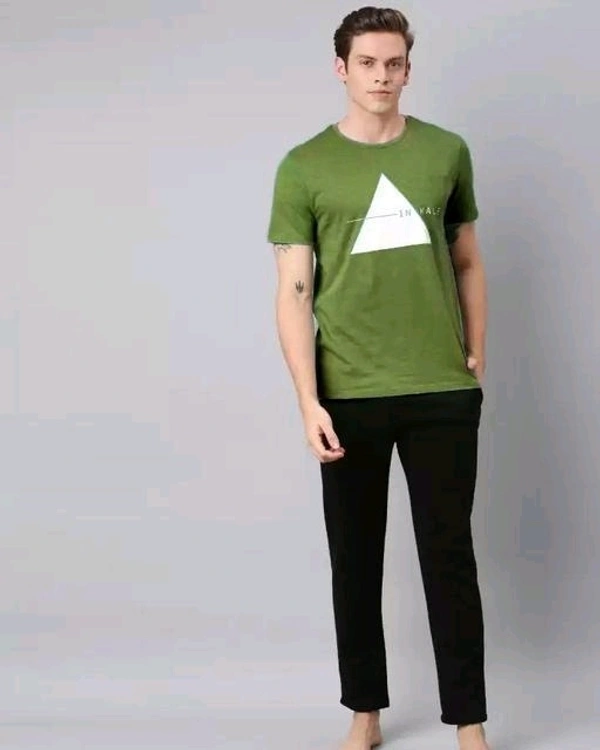 Mens Casual Round Neck T-shirt -87050913 - Japanese Laurel, M