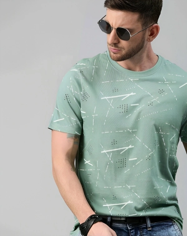 Mens Casual Round Neck T-shirt -51224074 - Snowy Mint, M