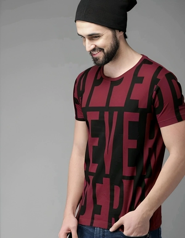 Mens Casual Round Neck T-shirt -65008225 - Thunderbird, M