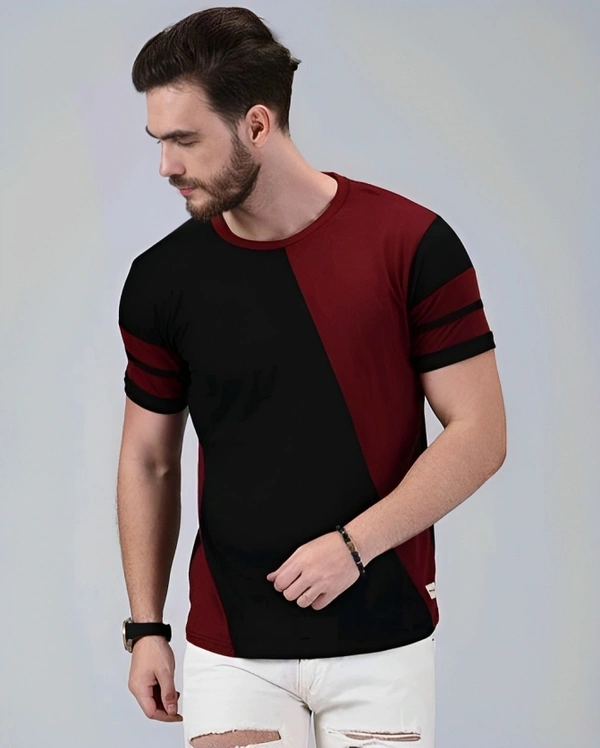 Mens Casual Round Neck T-shirt -191519745 - Shiraz, S