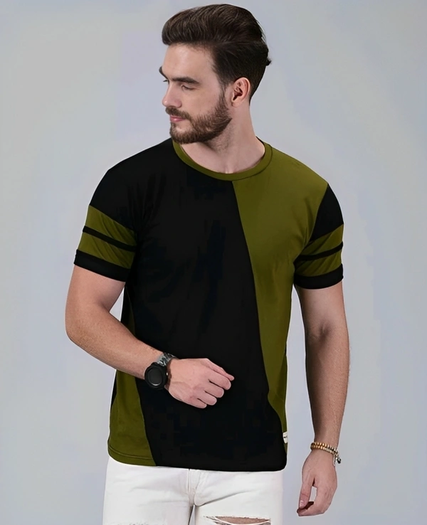 Mens Casual Round Neck T-shirt -191519741 - Verdun Green, S