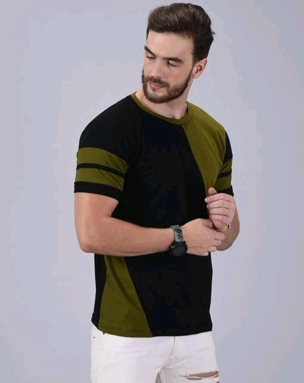 Mens Casual Round Neck T-shirt -191519741 - Verdun Green, S