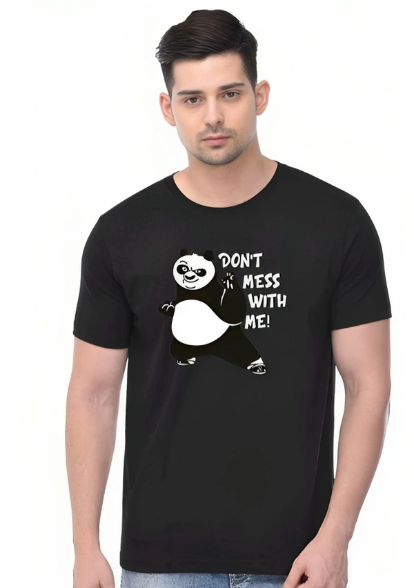 Mens Casual Round Neck T-shirt -5272641 - Black, XL
