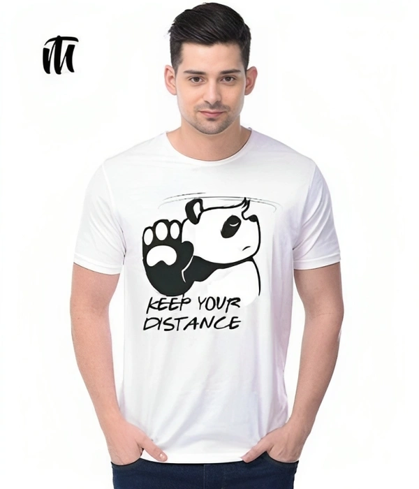 Mens Casual Round Neck T-shirt -7842589 - White, M