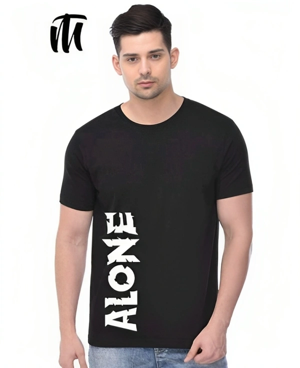 Mens Casual Round Neck T-shirt -7615398 - Black, M