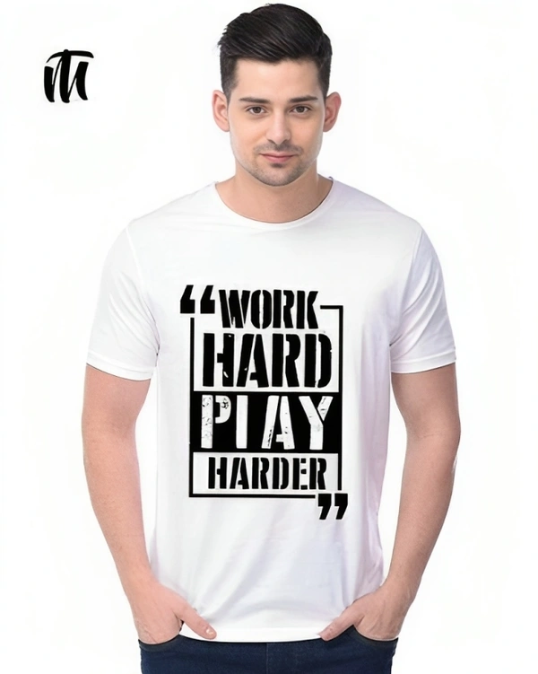 Mens Casual Round Neck T-shirt -8862941 - White, S