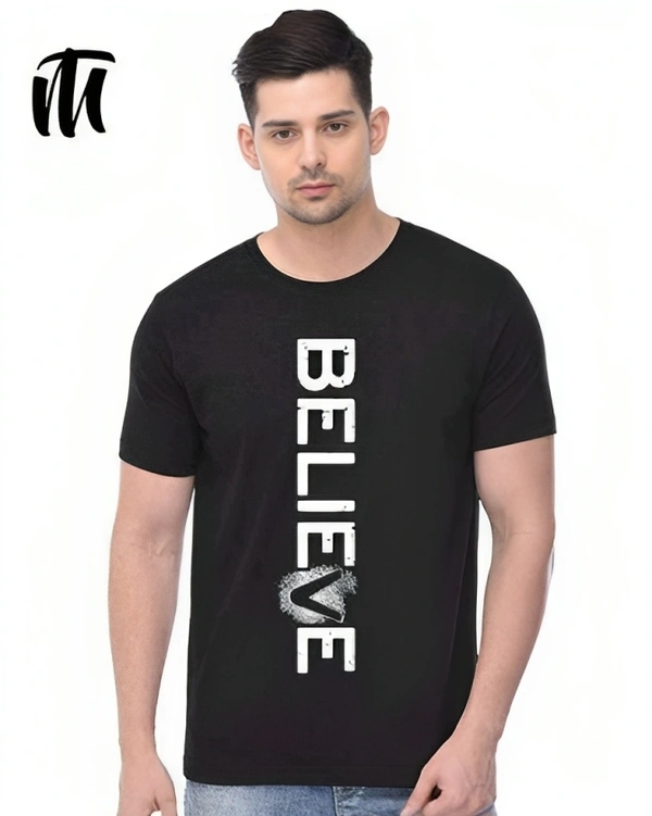 Mens Casual Round Neck T-shirt -8815678 - Black, M