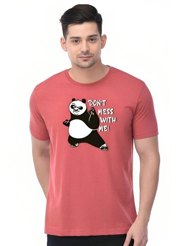 Trendzo Mens Casual Round Neck T-shirt- 5272788 - Tickle Me Pink, M