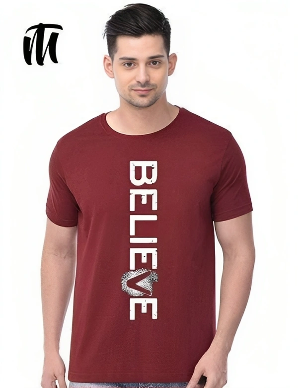 Trendzo Mens Casual Round Neck T-shirt- 7843687 - Red, M