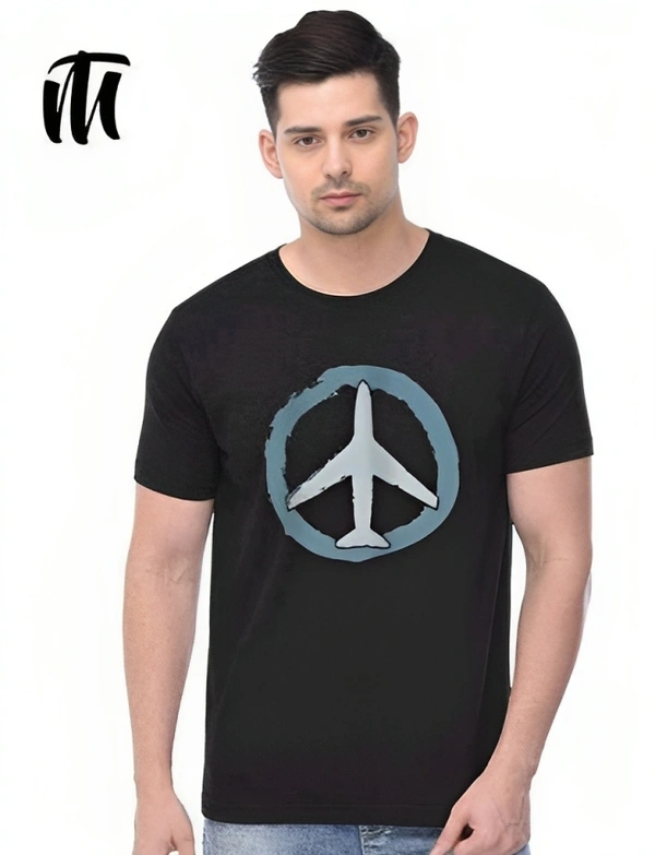 Trendzo Mens Casual Round Neck T-shirt- 7843686 - Black, M