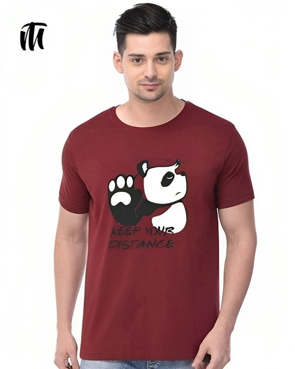 Trendzo Mens Casual Round Neck T-shirt- 9044876 - Red, L