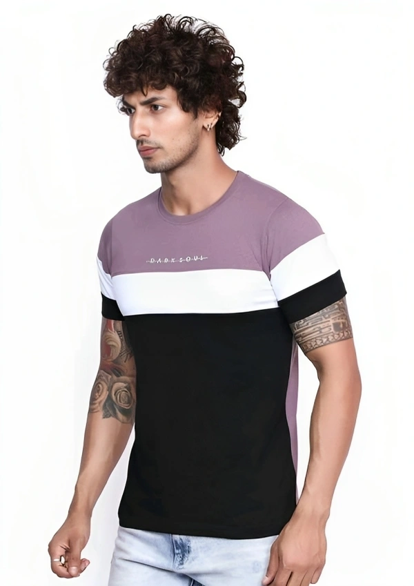 Trendzo Mens Casual Round Neck T-shirt- 347580610 - Lavender Rose, M