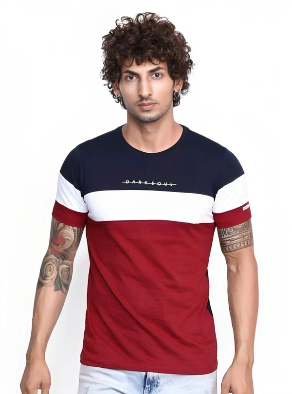 Trendzo Mens Casual Round Neck T-shirt- 347580616 - M, Red