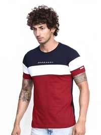 Trendzo Mens Casual Round Neck T-shirt- 347580616 - M, Red