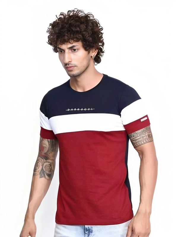 Trendzo Mens Casual Round Neck T-shirt- 347580616 - M, Red