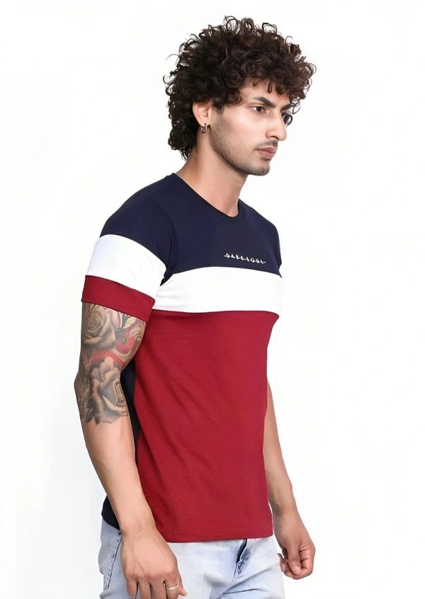Trendzo Mens Casual Round Neck T-shirt- 347580616 - M, Red