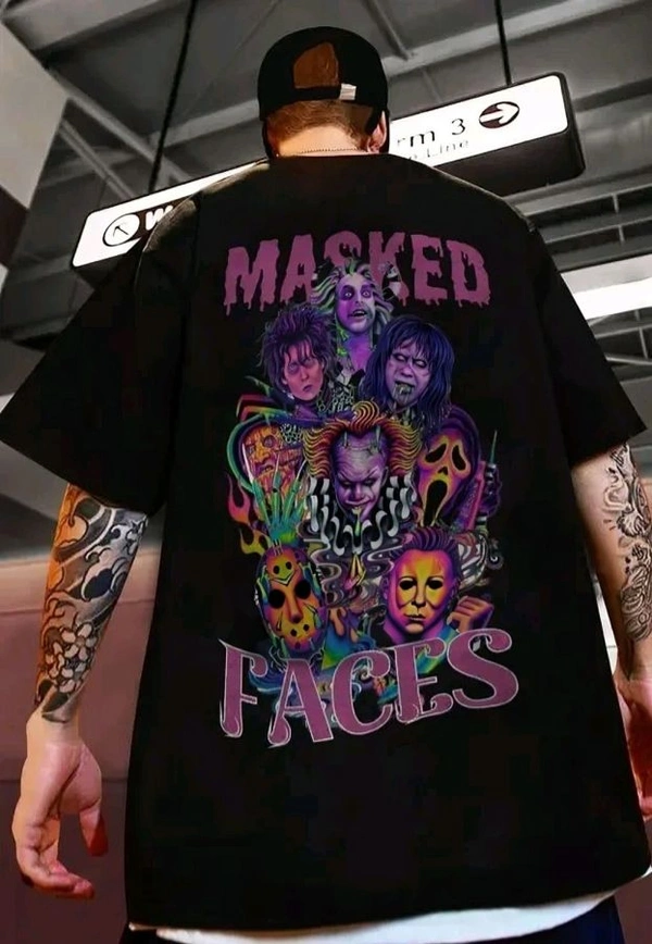 Sindon Men's Oversized Printed Tshirt- 346652306 - Black, S