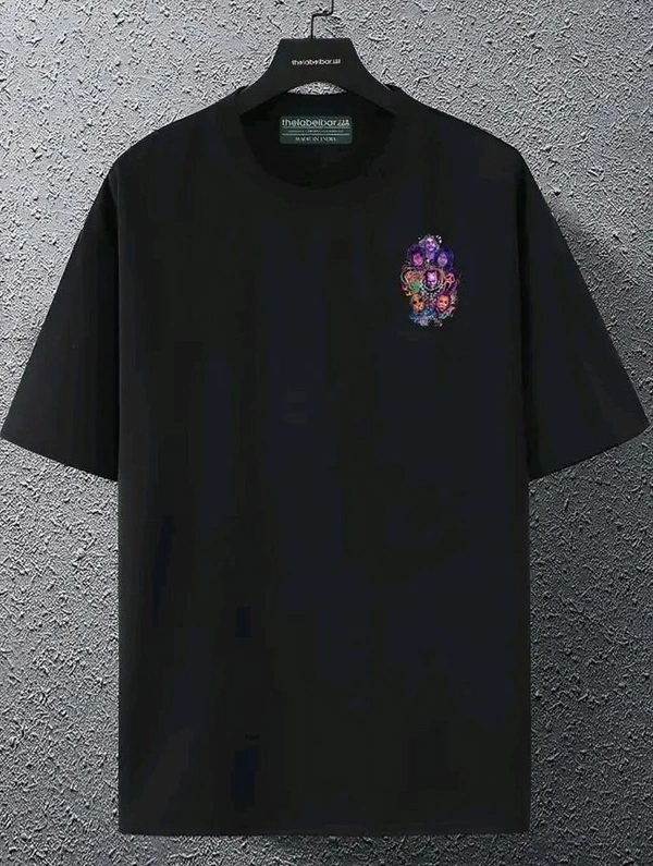 Sindon Men's Oversized Printed Tshirt- 346652306 - Black, S