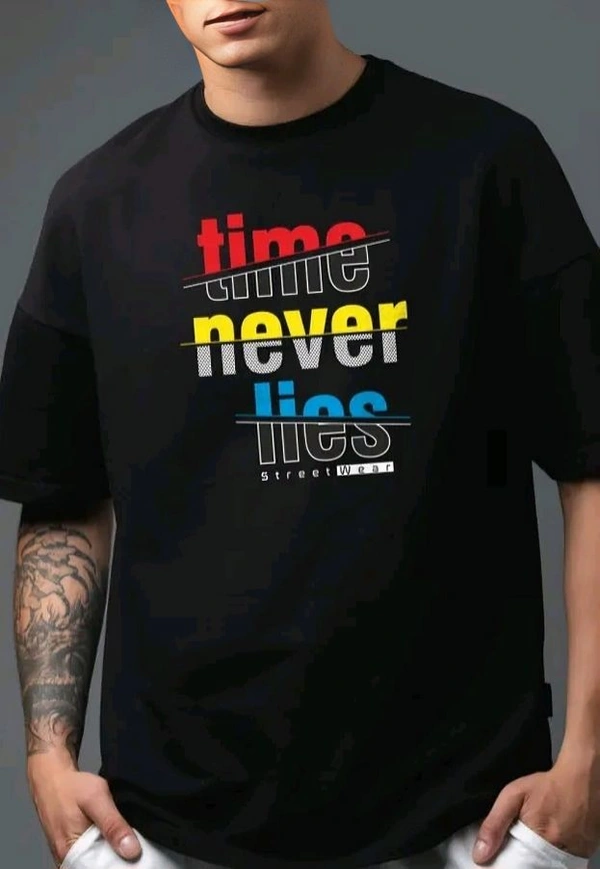 Sindon Men's Round Neck Printed Tshirt- 345996647 - Black, XXL