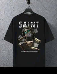 Sindon Men's Oversized Printed Tshirt- 345981379 - S, Black