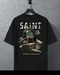Sindon Men's Oversized Printed Tshirt- 345981379 - S, Black