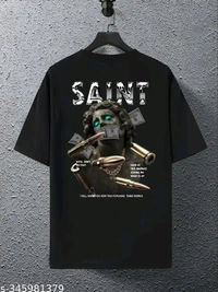 Sindon Men's Oversized Printed Tshirt- 345981379 - XL, Black