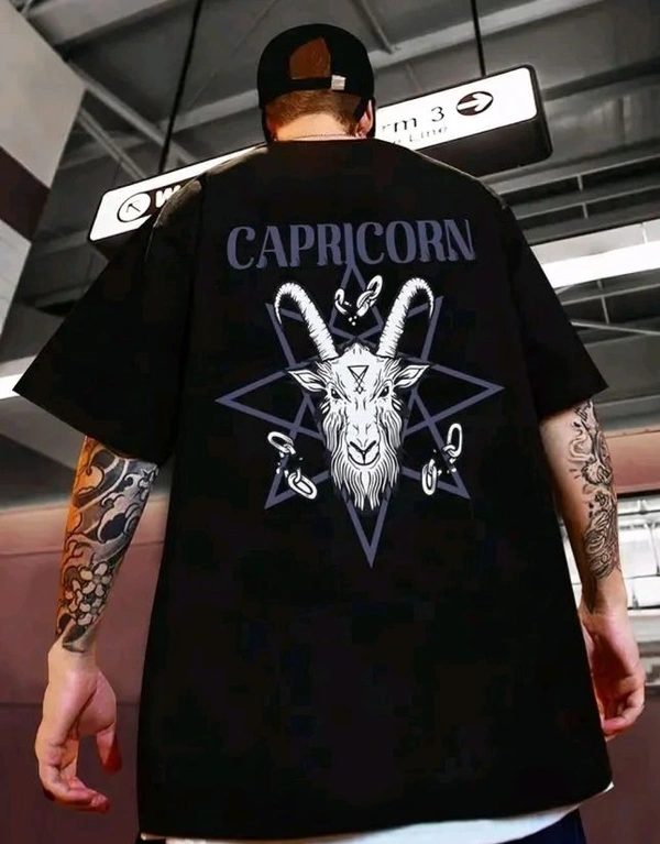 Sindon Men's Oversized Printed Tshirt- 343564812 - Black, L