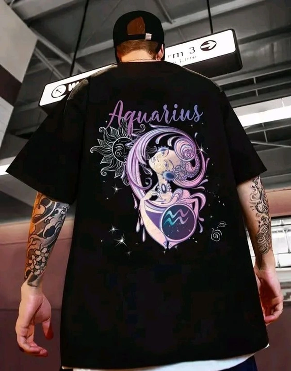 Sindon Men's Oversized Printed Tshirt- 343560927 - Black, M
