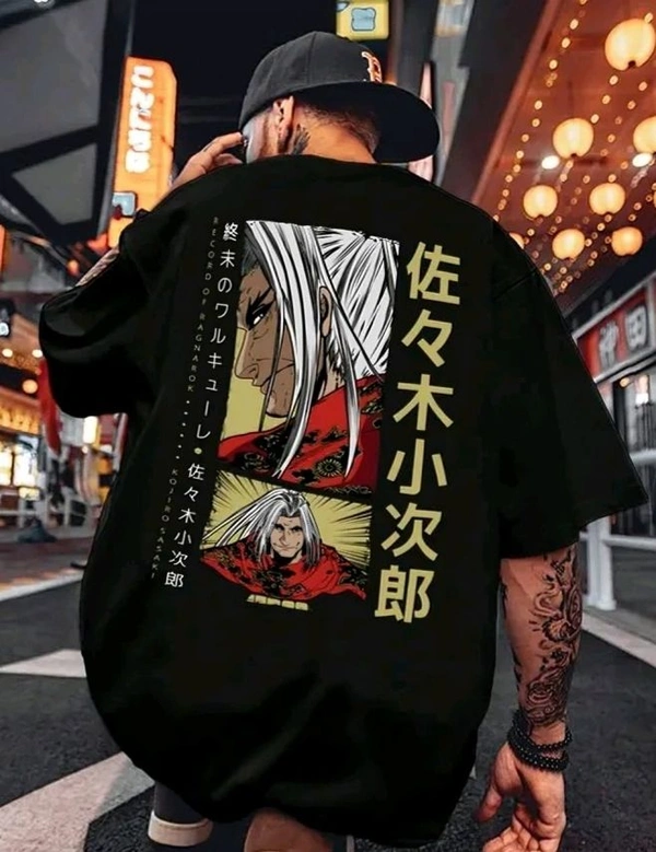 Sindon Men's Oversized Printed Tshirt- 436381488 - Black, XXL