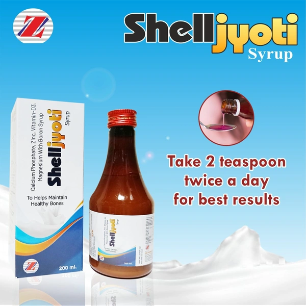 Shelljyoti Syrup — Calcium, Vitamin D3 & Zinc Multinutrient Syrup