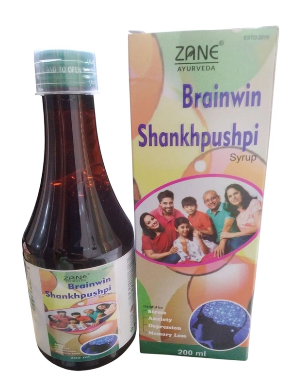 Brainwin Shankpushpi Syrup (100 ml) — Best Ayurvedic Memory & Brain Tonic for Memory, Concentration & Stress Relief