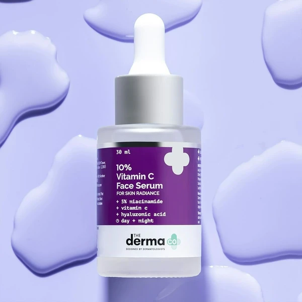 The Derma Co 10% Vitamin C Face Serum with Vitamin C, 5% Niacinamide & Hyaluronic Acid for Skin Radiance - 30ml