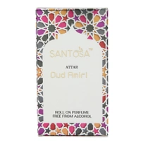 Santosa Oud Amiri Attar 6ml - Premium Alcohol-Free Oud Attar, Portable & Travel-Friendly